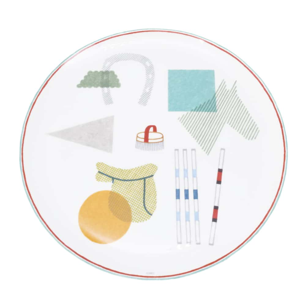 HERMES Tart Platter (Sau HERMES) White/Multicolor Porcelain