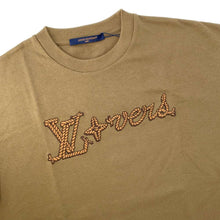 将图像加载到图库查看器中，LOUIS VUITTON Embroidered Signature Cotton T-Shirt Size XS Kangaroo 1AFXP0 Cotton100%
