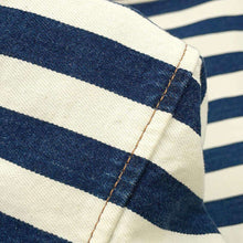 Load image into Gallery viewer, PRADA Short Striped Denim Jacket Size 38 White/Blue GFB288 Cotton100%
