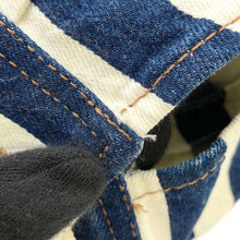 将图像加载到图库查看器中，PRADA Short Striped Denim Jacket Size 38 White/Blue GFB288 Cotton100%
