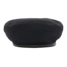 将图像加载到图库查看器中，HERMES Saint-Honore Lift Embroidery Beret Size 57 Black Cashmere100%
