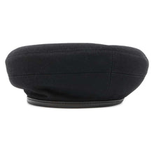 将图像加载到图库查看器中，HERMES Saint-Honore Lift Embroidery Beret Size 57 Black Cashmere100%
