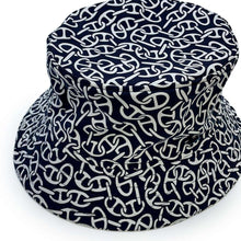 将图像加载到图库查看器中，HERMES Hat Harper Naousa Size 58 Blue・Noir Nylon62% Polyurethane38%
