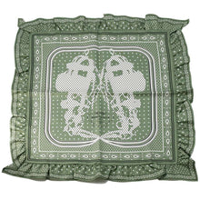 Load image into Gallery viewer, HERMES Carre Bandana Frill Bride de Gala Dot Size 70 Vert・Souji/Black/White Silk100%
