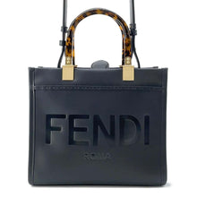 Load image into Gallery viewer, FENDI Sunshine 2WAY Handbag Black 8BH394 Leather Size Small
