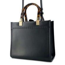 Load image into Gallery viewer, FENDI Sunshine 2WAY Handbag Black 8BH394 Leather Size Small
