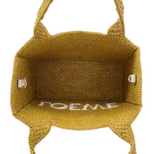 将图像加载到图库查看器中，LOEWE Font Tote Bag Yellow/White A685B59X01 Raffia Size Small
