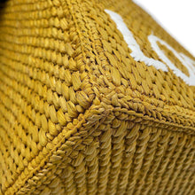 将图像加载到图库查看器中，LOEWE Font Tote Bag Yellow/White A685B59X01 Raffia Size Small
