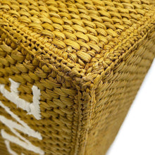 将图像加载到图库查看器中，LOEWE Font Tote Bag Yellow/White A685B59X01 Raffia Size Small
