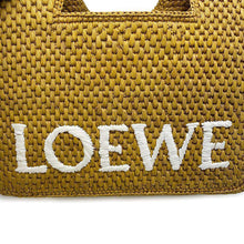 将图像加载到图库查看器中，LOEWE Font Tote Bag Yellow/White A685B59X01 Raffia Size Small
