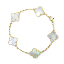 将图像加载到图库查看器中，Van Cleef &amp; Arpels Vintage Alhambra Bracelet 5 motifs VCARA41800 18K Yellow Gold
