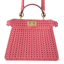 将图像加载到图库查看器中，FENDI Peekaboo ISeeU Braided Pink 8BN327 Leather Size Small
