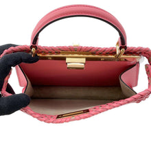 Load image into Gallery viewer, FENDI Peekaboo ISeeU Braided Pink 8BN327 Leather Size Small
