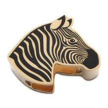 Load image into Gallery viewer, HERMES scarf ring zebra Black/Gold Gold Plated
