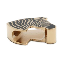 Load image into Gallery viewer, HERMES scarf ring zebra Black/Gold Gold Plated
