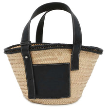 将图像加载到图库查看器中，LOEWE inlay basket bag Natural/Black A223S93X17 Raffia Leather Size Small
