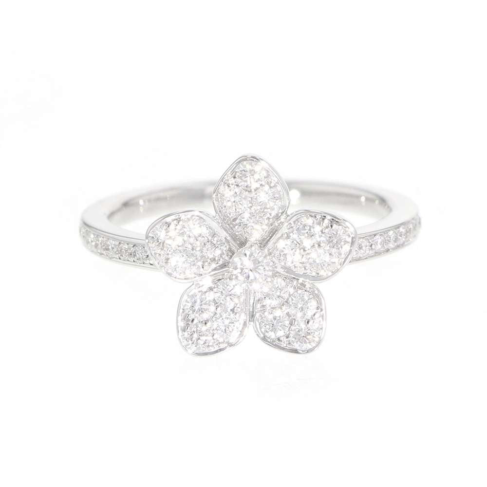 GRAFF Wildflower Pavé Diamond Ring Size Approximately 11RGR848 18K White Gold