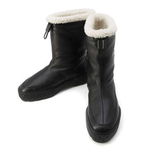 将图像加载到图库查看器中，HERMES Short Boots Journey Black / Ecru H242964ZH01405 Calf Leather Sheepskin Lining Rubber Sole Size 37
