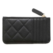 将图像加载到图库查看器中，CHANEL Matelasse Classic Zip Card Case Black AP2570 Caviar Leather
