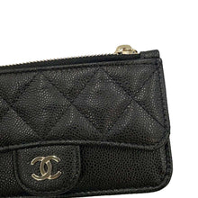 将图像加载到图库查看器中，CHANEL Matelasse Classic Zip Card Case Black AP2570 Caviar Leather
