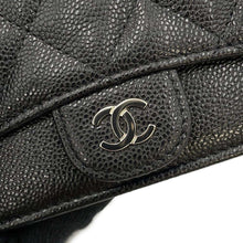 将图像加载到图库查看器中，CHANEL Matelasse Classic Zip Card Case Black AP2570 Caviar Leather
