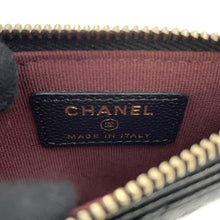 将图像加载到图库查看器中，CHANEL Matelasse Classic Zip Card Case Black AP2570 Caviar Leather
