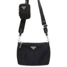 Load image into Gallery viewer, PRADA Tessuto Shoulder Bag with Pouch Black 2VH113 Nylon Leather
