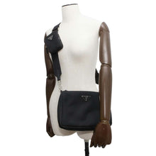 Load image into Gallery viewer, PRADA Tessuto Shoulder Bag with Pouch Black 2VH113 Nylon Leather
