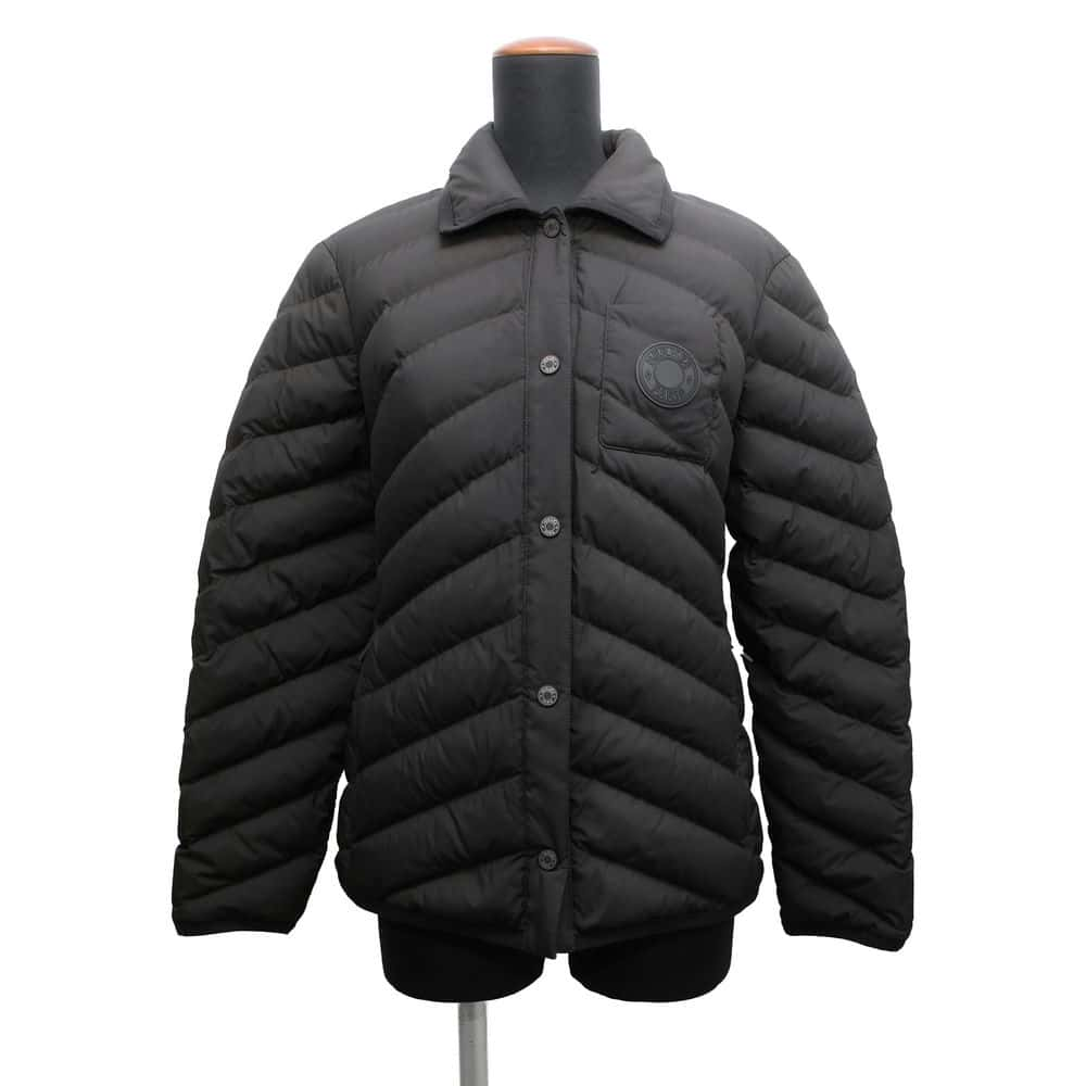 HERMES Crude Cell Patch Quilted Down Jacket Size 38 Black Polyester100%