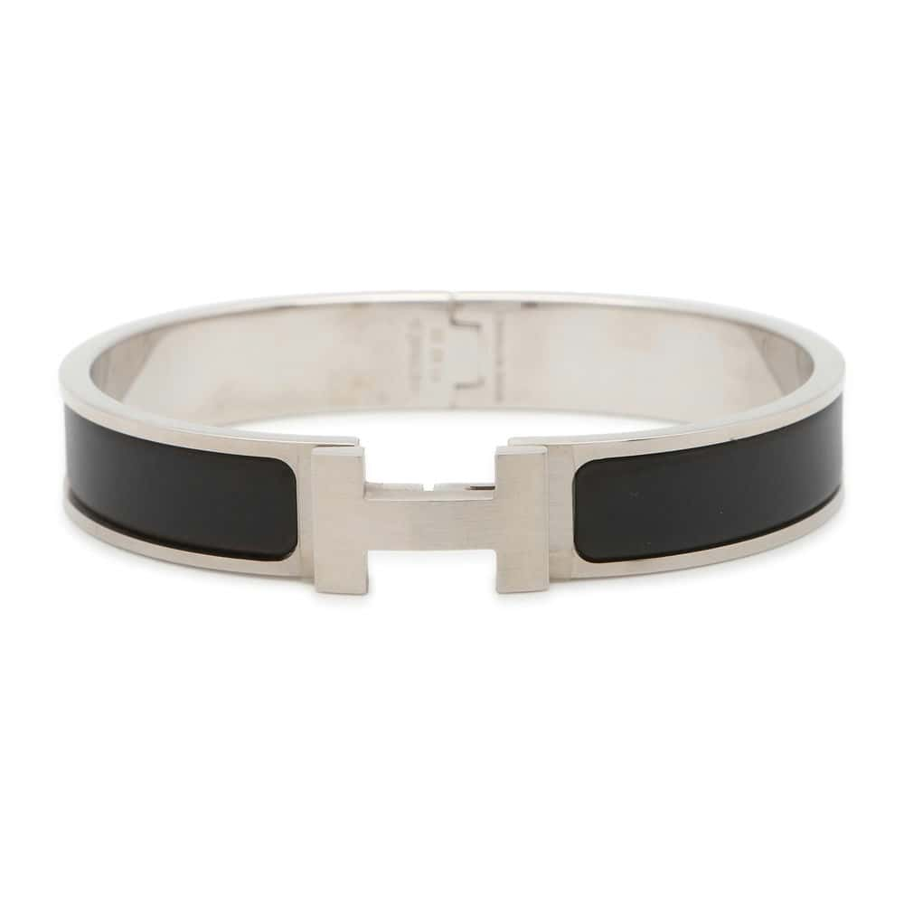 HERMES Clic Bracelet Size PM Black Enamel Metal