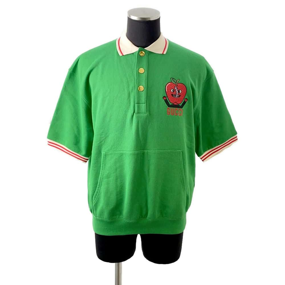 GUCCI polo shirt with patch Size XS Green 658081 Cotton100%