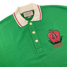 将图像加载到图库查看器中，GUCCI polo shirt with patch Size XS Green 658081 Cotton100%
