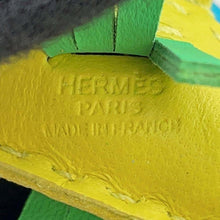 Load image into Gallery viewer, HERMES Ipo Bag Charm (Seahorse) Lime/Blue Azteque/VertComics Lambskin
