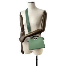 Load image into Gallery viewer, FENDI Peekaboo I.C.U. X-Cross 2WAY Shoulder Bag Green 7VA582 Leather Size Small
