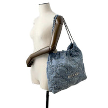 Load image into Gallery viewer, CHANEL CHANEL 22 Matelasse Blue AS3261 Denim
