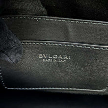 Load image into Gallery viewer, BVLGARI Logo tote Black 291105 Leather Size Medium
