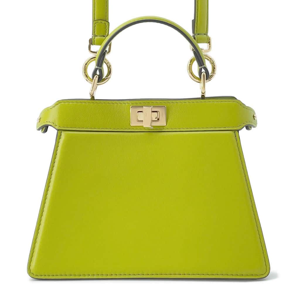 FENDI Peekaboo ISeeU Light Green 8BN335 Leather Size Petit