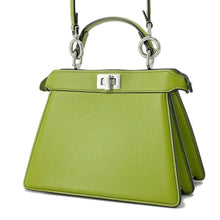 将图像加载到图库查看器中，FENDI Peekaboo IseeU Green 8BN335 Leather Size Petit
