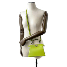 将图像加载到图库查看器中，FENDI Peekaboo IseeU Green 8BN335 Leather Size Petit
