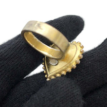 Load image into Gallery viewer, CHANEL Heart Shaped Ring Size 13 Gold Metal
