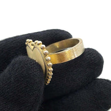 Load image into Gallery viewer, CHANEL Heart Shaped Ring Size 13 Gold Metal
