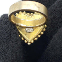 Load image into Gallery viewer, CHANEL Heart Shaped Ring Size 13 Gold Metal
