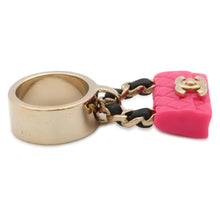 Load image into Gallery viewer, CHANEL Matelasse Bag Bag Charm Ring Size 12 Pink ABA014 Gold Plated Resin Calf Leather
