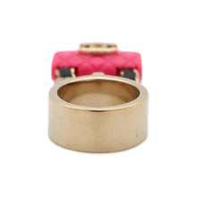 Load image into Gallery viewer, CHANEL Matelasse Bag Bag Charm Ring Size 12 Pink ABA014 Gold Plated Resin Calf Leather
