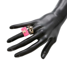 Load image into Gallery viewer, CHANEL Matelasse Bag Bag Charm Ring Size 12 Pink ABA014 Gold Plated Resin Calf Leather
