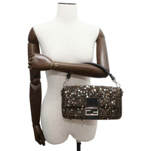 将图像加载到图库查看器中，FENDI Bucket ZuccaPattern/Sequins 2WAY Shoulder Bag Brown 7VA572 Canvas
