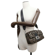 将图像加载到图库查看器中，FENDI Bucket ZuccaPattern/Sequins 2WAY Shoulder Bag Brown 7VA572 Canvas
