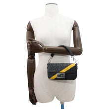 将图像加载到图库查看器中，FENDI Baguette 2WAY Shoulder Bag Black/Yellow 7AS149 PVC Leather Size Mini
