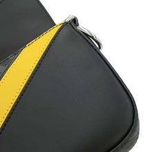 将图像加载到图库查看器中，FENDI Baguette 2WAY Shoulder Bag Black/Yellow 7AS149 PVC Leather Size Mini
