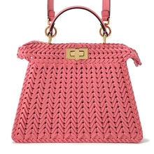 Load image into Gallery viewer, FENDI Peekaboo I See You Braided Pink 8BN327 Leather Size Small
